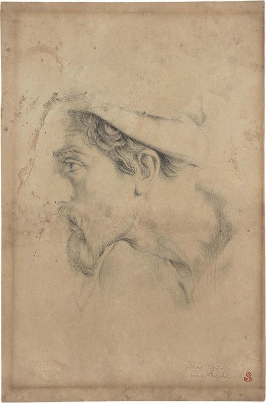 Anonimo Inglese del XVIII Secolo - Frammento di Ritratto di Uomo con Cappello
