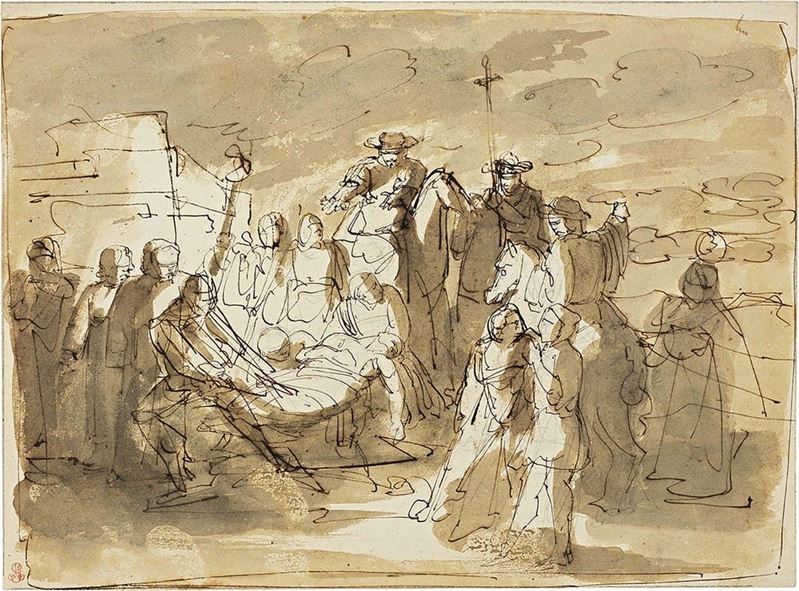Vincenzo Camuccini - Trasporto di Salma con Cavaliere e Altri Personaggi