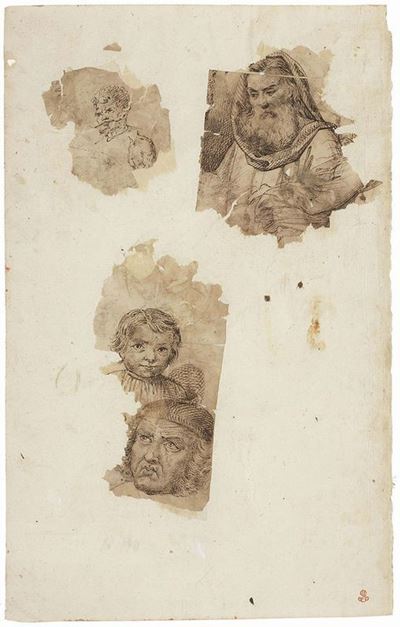 Tre Frammenti di Foglio di Studio