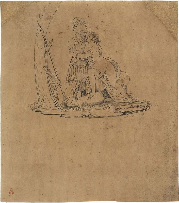 Illustratore Fine del XVIII Secolo - Marte e Venere