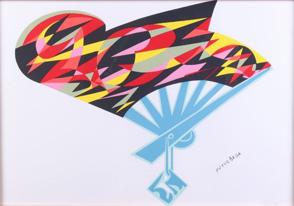 Giacomo Balla : Bozzetto di ventaglio  - Serigrafia a colori, es. 132/200 - Auction CONTEMPORARY ART - I - Casa d'aste Farsettiarte