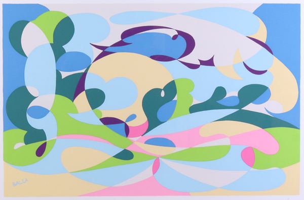 Giacomo Balla : Linee Forza di Paesaggio  - Serigrafia a colori, es. 118/200 - Auction CONTEMPORARY ART - I - Casa d'aste Farsettiarte