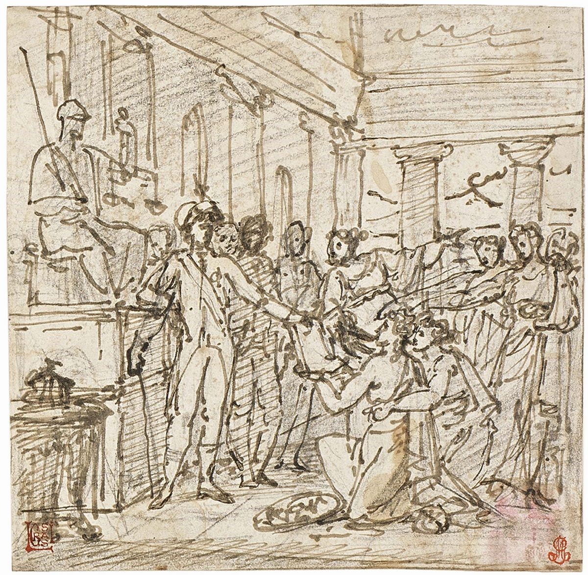 Pietro Benvenuti - «scena di Genere» e «lettura del Giuramento dei Sassoni»