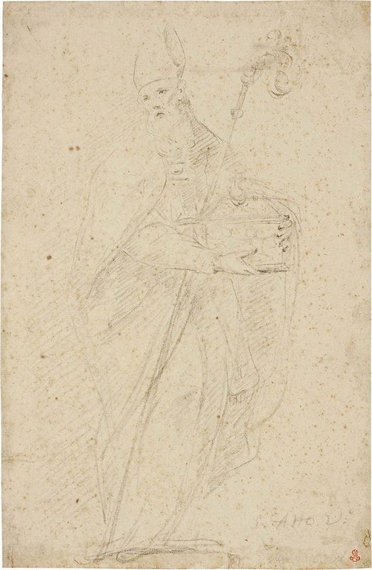 Scuola Romana XVII - XVIII Secolo - Studio per una Scultura di Sant'atto Vescovo