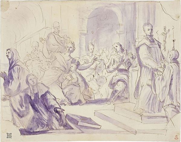 Paolo Gerolamo  Piola - Miracolo di San Benedetto: Resurrezione di una suora