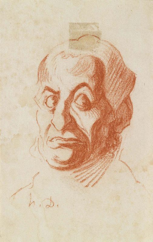 Honor&#233; Daumier - Testa maschile