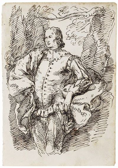 Giovane Gentiluomo Appoggiato