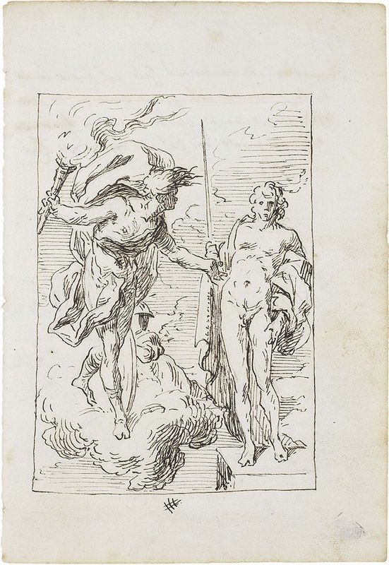 Carlo Spiridione Mariotti - Prometeo Scende dal Cielo per Donare il Fuoco