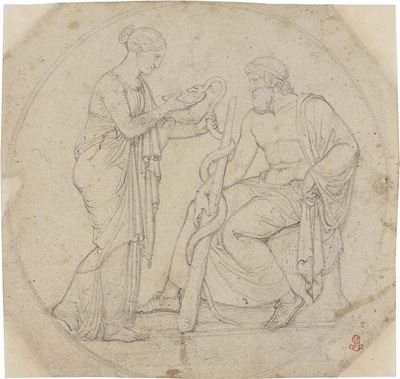«ercole e Dejanira ed il Serpente Acheloo», Recto e «annunciazione», Verso