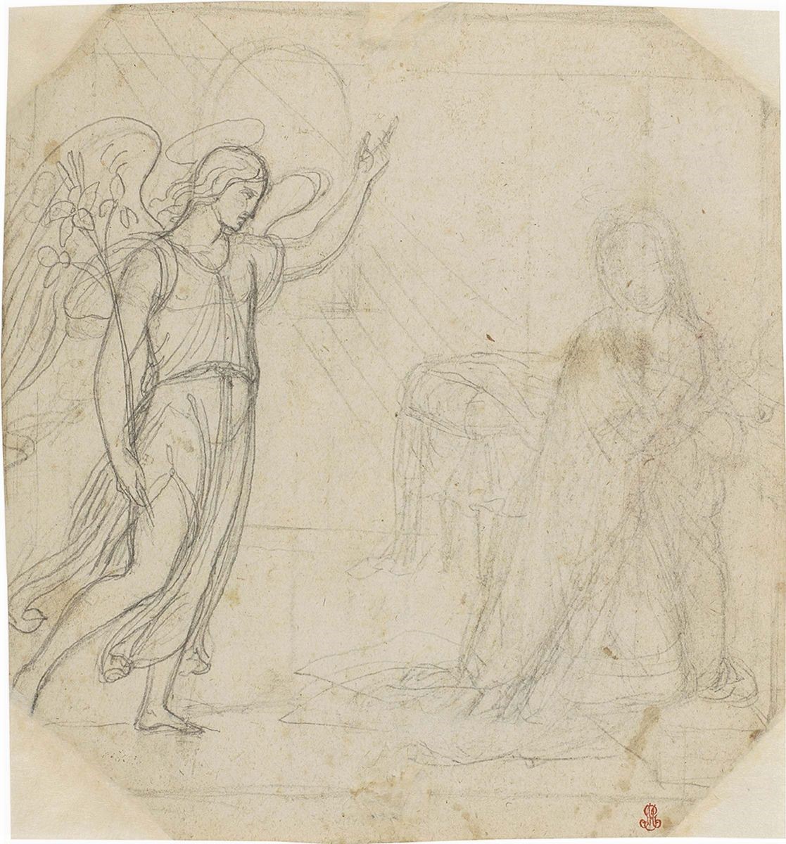 Anonimo Fine del XVIII Secolo - «ercole e Dejanira ed il Serpente Acheloo», Recto e «annunciazion...