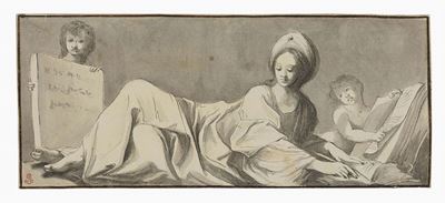 Sibilla Distesa con Due Putti
