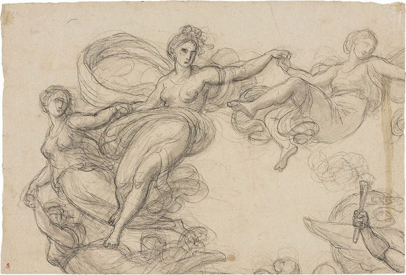 Anonimo Neoclassico XVIII-XIX Secolo - «studio di Figure Femminili», Recto, e «studi per Anatomia...