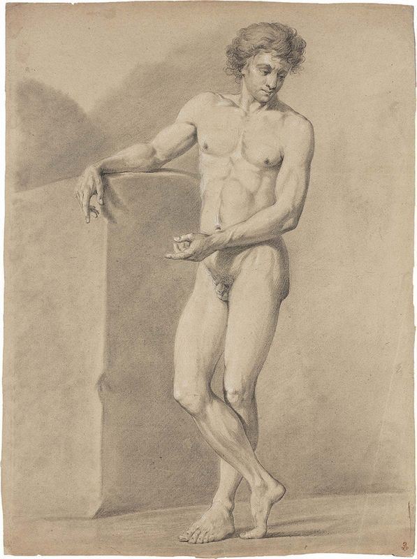 Scuola Francese del XIX Secolo - Accademia di Nudo, Recto e Verso
