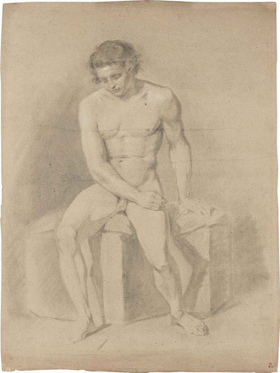 Scuola Francese del XIX Secolo - Accademia di Nudo, Recto e Verso