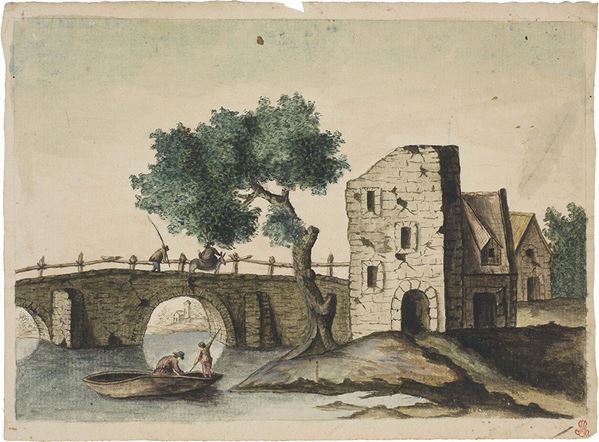 Anonimo francese del XVIII secolo - Paesaggio