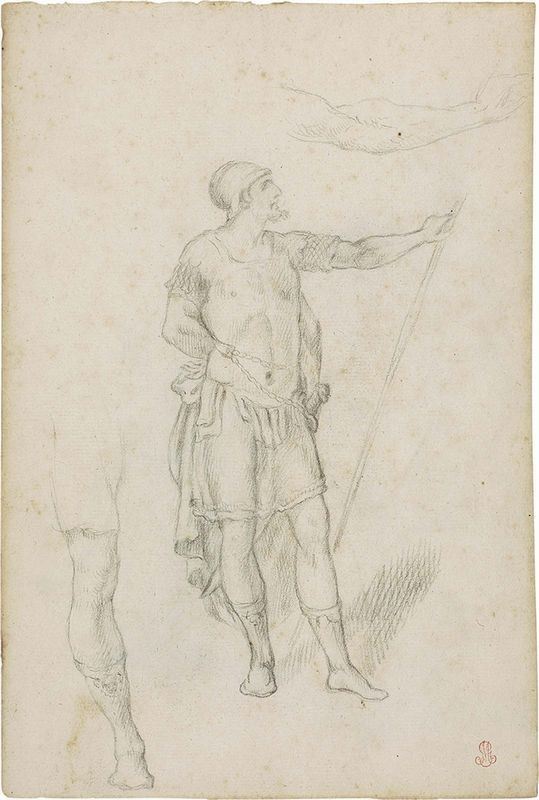 Vittorio Maria Bigari (bottega Di) - «soldato a Piedi», Recto, e «soldato a Cavallo e Uomo in Gin...
