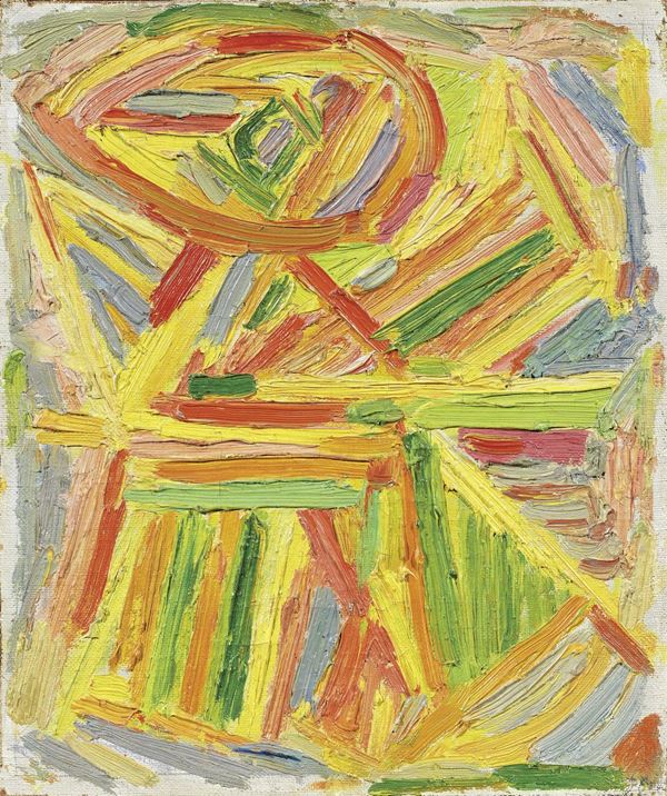 Asger Jorn : Senza titolo  (1944-45 ca.)  - Olio su tela applicata su faesite - Auction CONTEMPORARY ART - I - Casa d'aste Farsettiarte