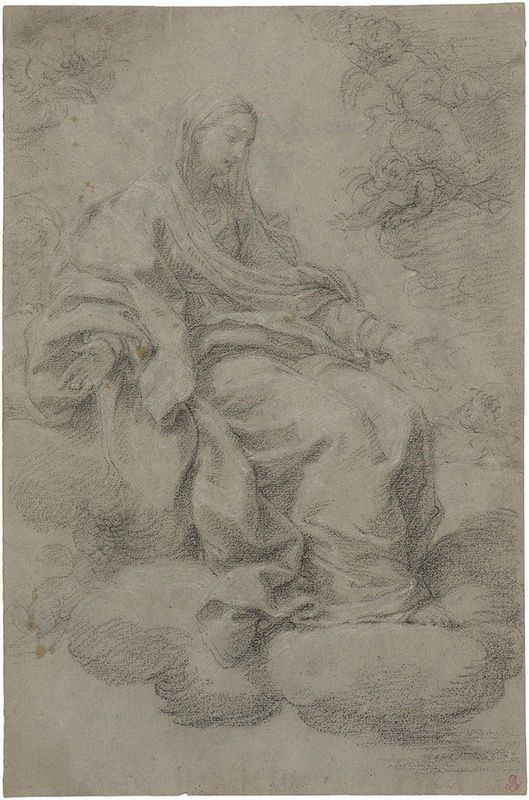 Giacomo Zoboli - «vergine Assisa», Recto, e «piedi di un Angelo Inginocchiato», Verso
