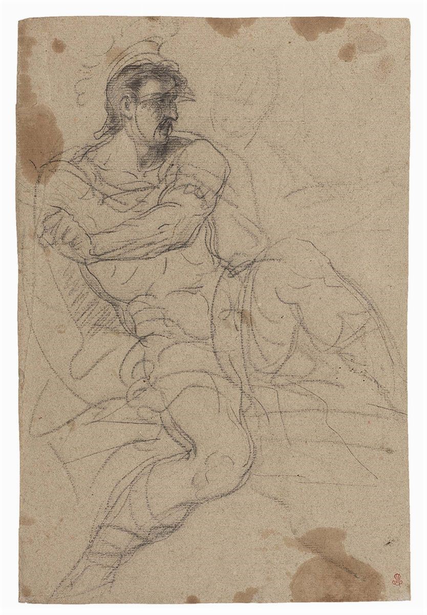 Giacomo Zoboli - «maria Maddalena in Preghiera», Recto, e «studio per la Morte di Pompeo» Verso