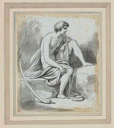 Disegno di Figura in Cinque Punti: Pastore con Bastone