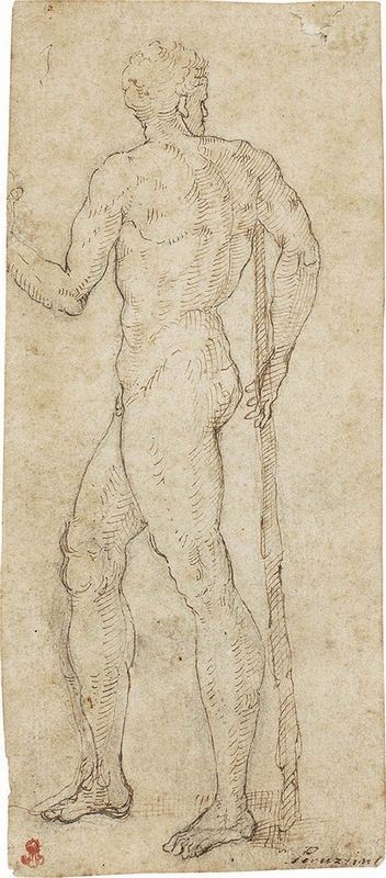 «accademia di Nudo», Recto, e «studio di Avambraccio», Verso