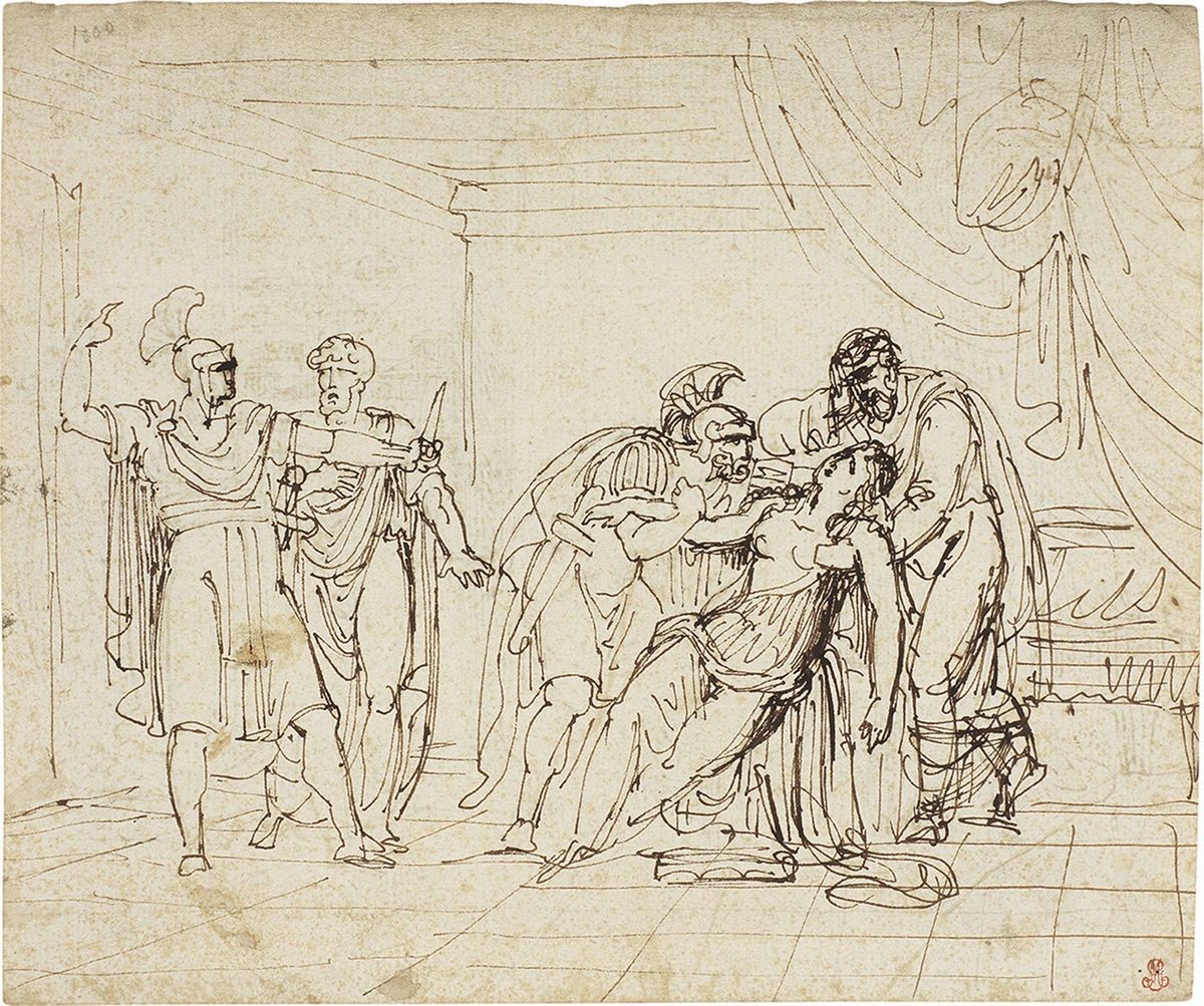 Francesco Caucig - «L'addio di Ettore Ad Andromaca» Recto e Verso