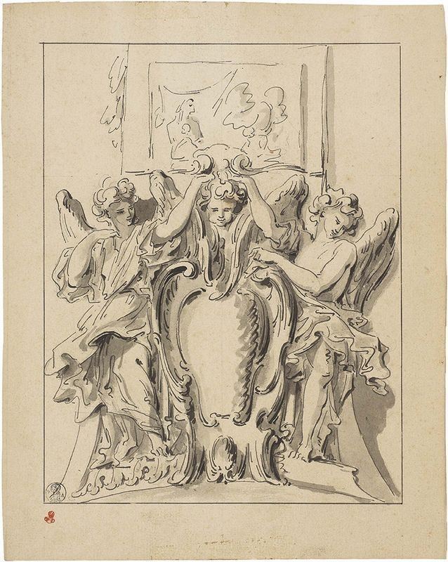 Gaetano Gandolfi - Due Angeli Reggistemma