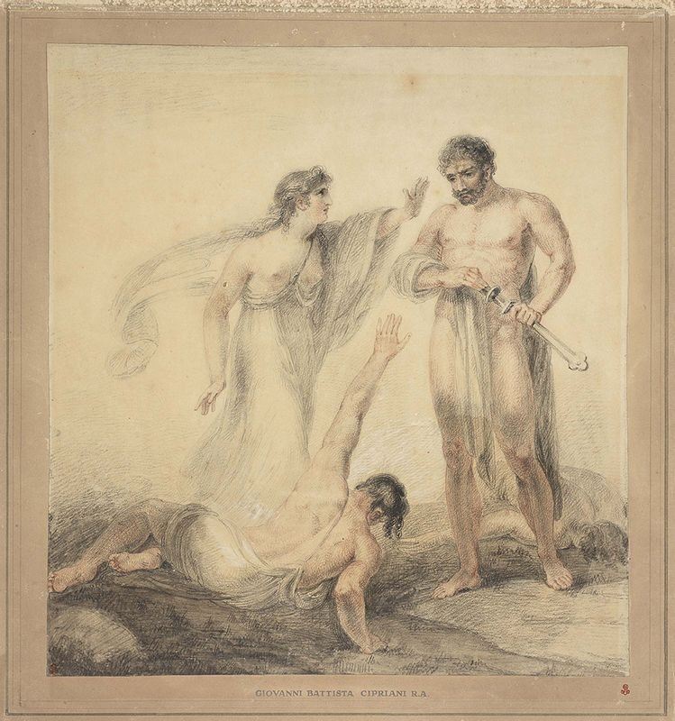 Giovanni Battista Cipriani - Antigone tra i Fratelli Eteocle e Polinice