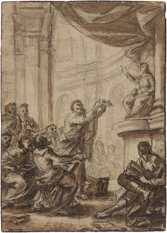 Anonimo Romano del XVIII Secolo - Gesù Predica nel Tempio