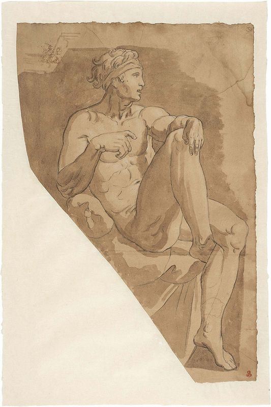 Anonimo del XVIII - XIX Secolo - Ignudo (copia dalla Volta della Cappella Sistina)