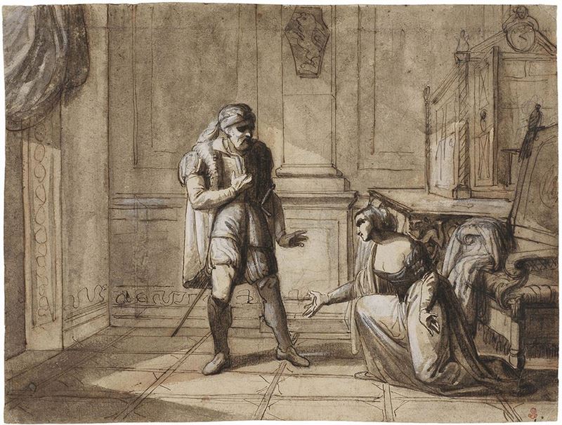 Pietro Benvenuti - «il Re di Cipro ed una Gentildonna», Recto, «abbozzo per il Re di Cipro ed una...