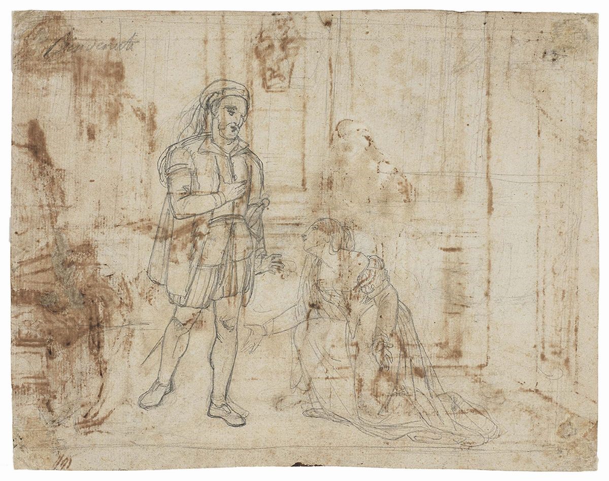 Pietro Benvenuti - «il Re di Cipro ed una Gentildonna», Recto, «abbozzo per il Re di Cipro ed una...
