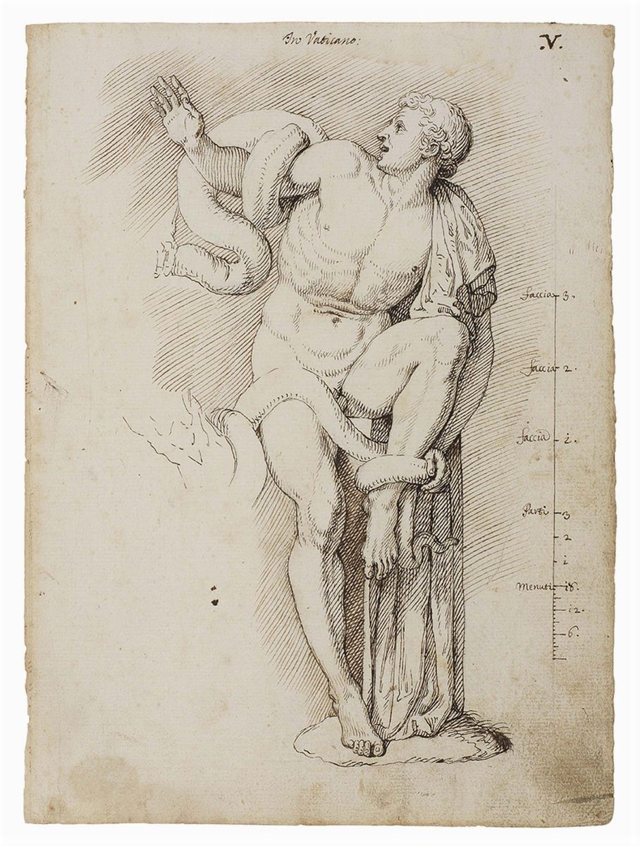 Giovan Battista Visconti (cerchia Di) - «timbreo, Figlio di Laocoonte», Recto e Verso