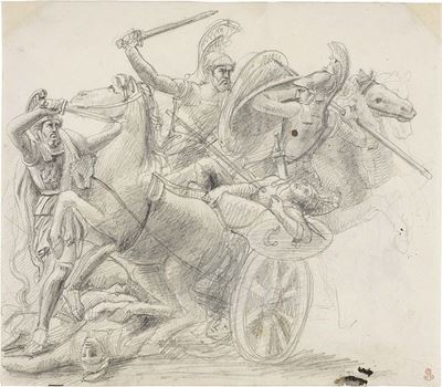 Studio per la Rappresentazione di una Battaglia per Illustrazione Dell'eneide