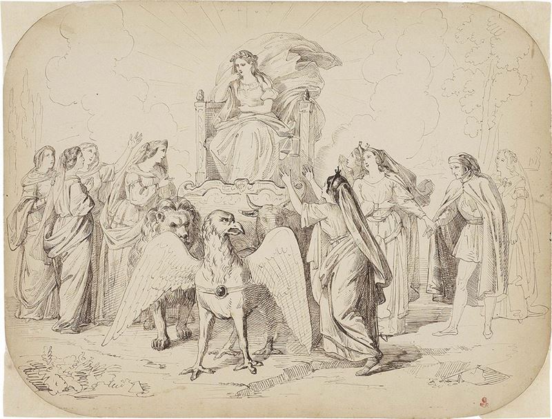 Luigi Sabatelli - Trionfo della Chiesa e della Fede (disegno per il Paradiso)