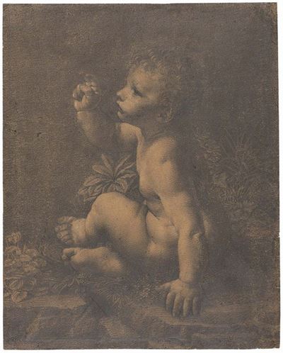Putto Ispirato alla Vergine delle Rocce di Leonardo da Vinci