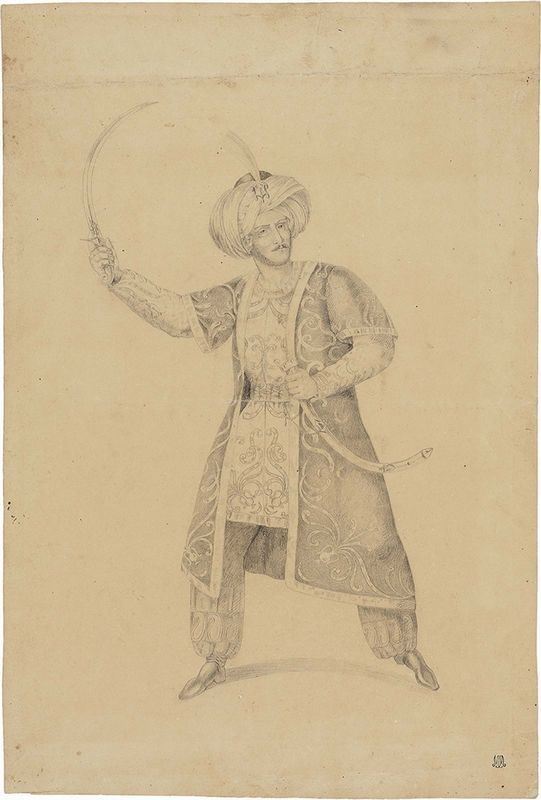 Anonimo del XX secolo - Pietro Gentili, cantante, studio per costume teatrale