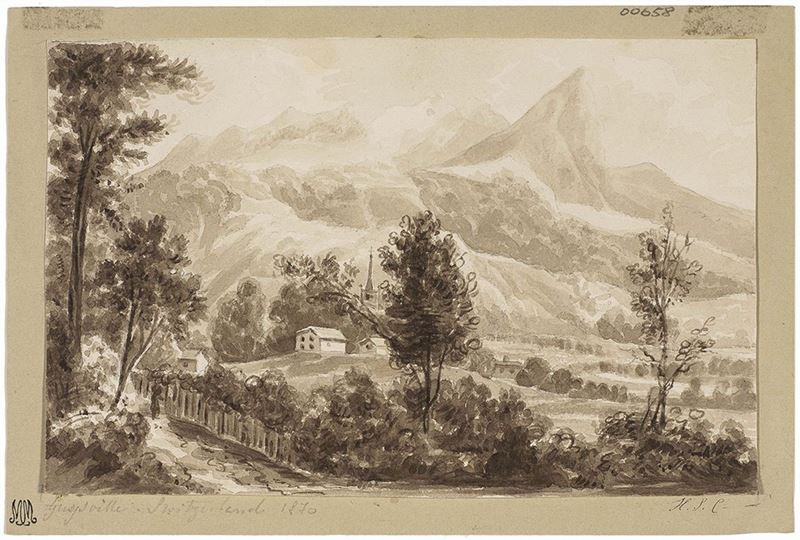 Anonimo del XIX Secolo - Paesaggio Montano