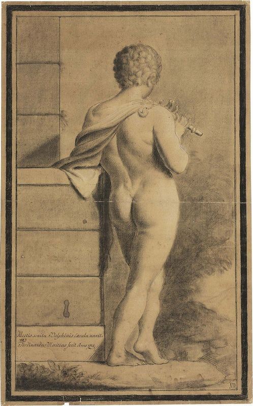 Anonimo del XIX Secolo - Giovane di Spalle che Suona il Flauto