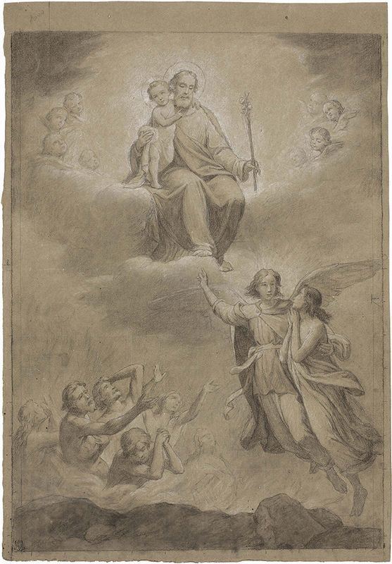 Pietro Gagliardi - San Giuseppe, Angeli e Anime Purganti