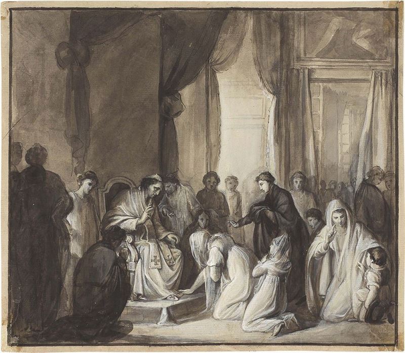 Luigi Fioroni - Udienza di Gregorio XVI a Maria Cristina di Borbone