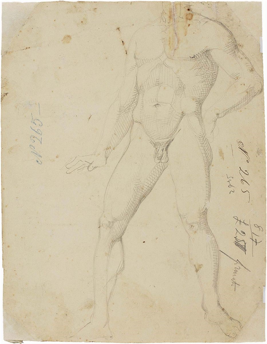 Tommaso Minardi - «il Sogno di Colonna», Recto, e «accademia di Nudo Maschile Acefalo», Verso
