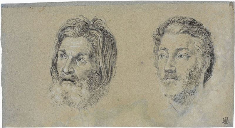 Tommaso Minardi - Due Teste, una di Giovane Uomo, L'altra di Uomo Maturo