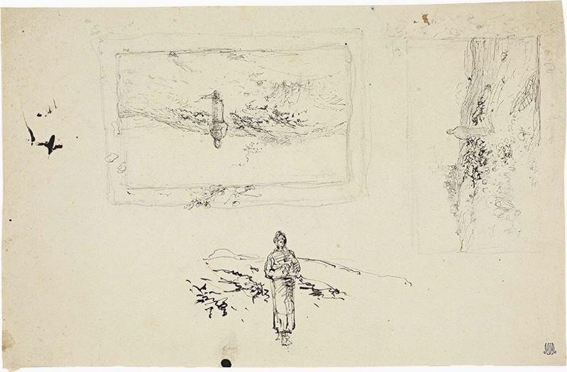 Francesco Paolo Michetti - Tre Studi di Donna in un Paesaggio