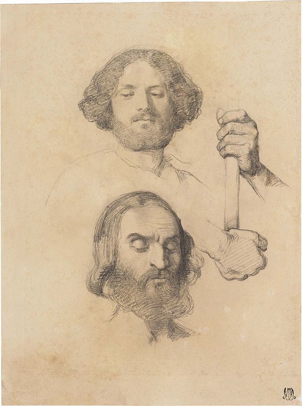 Wilhelm Auguste Rudolf Lehman - Studio di Due Teste Virili