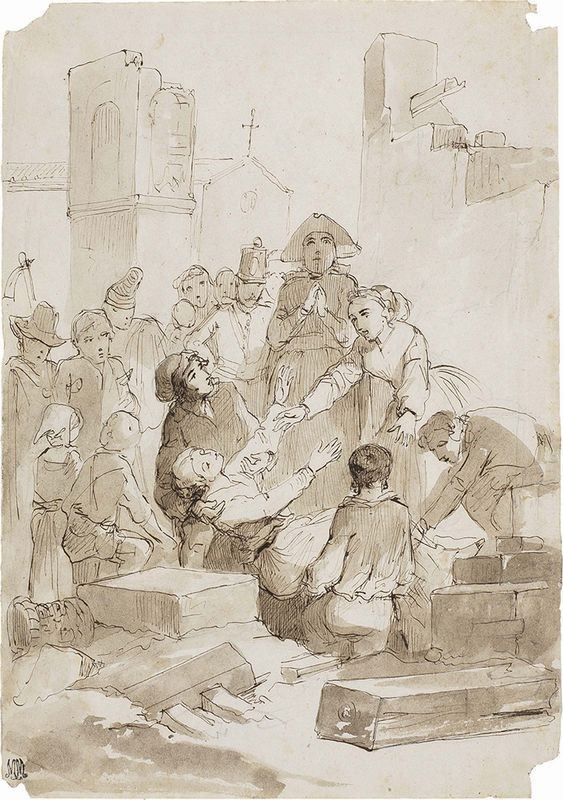 Giuseppe Moricci - Fanciulla Salvata dal Terremoto