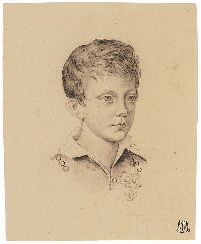Giuseppe Cammarano - « Ritratto di Ferdinando II Borbone Fanciullo» e «ritratto di Leopoldo Borbo...
