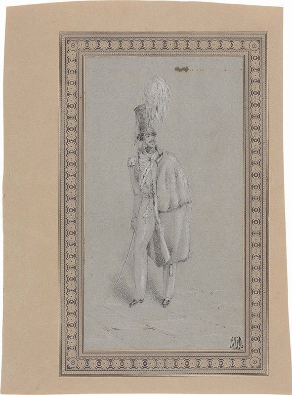 Scuola Austriaco-ungarica del XIX Secolo - Studio di Ufficiale Austro-ungarico