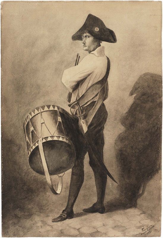 Anonimo francese o belga - Figura intera di tamburino