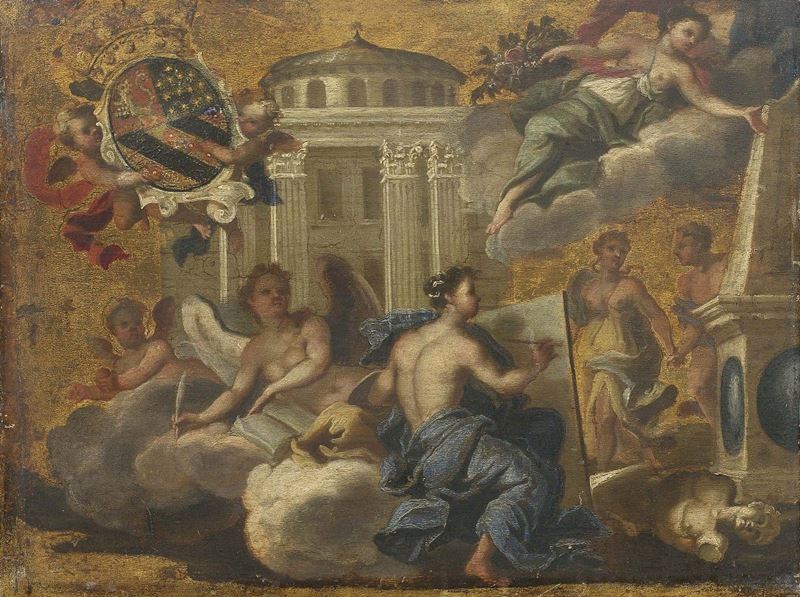 Scuola Romana del XVIII Secolo - Allegoria delle Arti